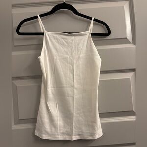 NWT New Loft Apron Cami Tank Top White Square Neck Spaghetti Strap Basic Layer